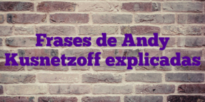 Frases de Andy Kusnetzoff explicadas