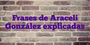 Frases de Araceli González explicadas