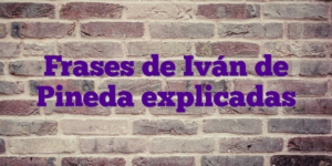 Frases de Iván de Pineda explicadas