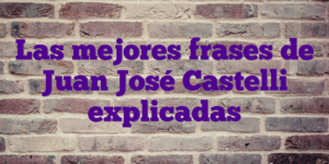 Las mejores frases de Juan José Castelli explicadas