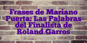 Frases de Mariano Puerta: Las Palabras del Finalista de Roland Garros