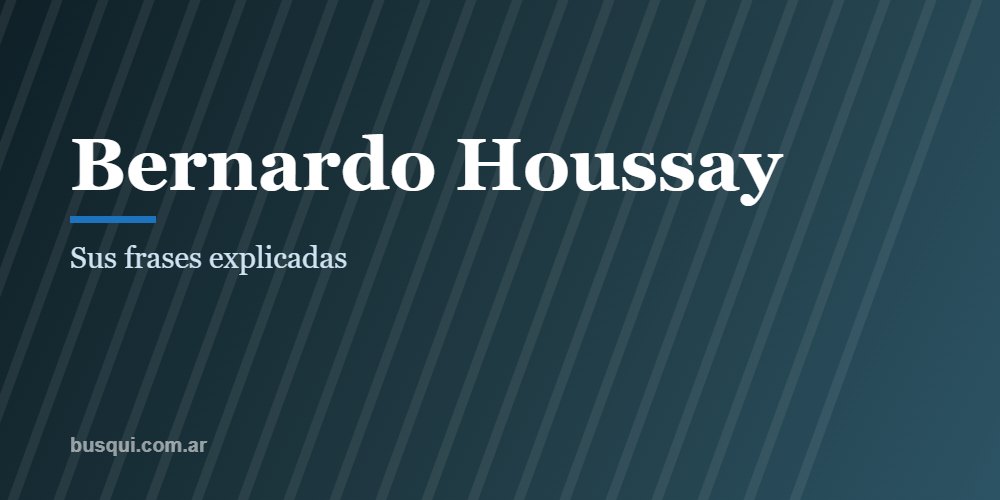 Las mejores frases de Bernardo Houssay, explicadas